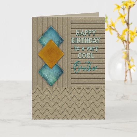 Geburtstag, Bruder, Modernes Texturähnliches Muste Karte (Gelbe Blume)