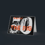 Geburtstag, Bruder, orange, schwarz, weiß. Karte<br><div class="desc">Ein weißer Hintergrund mit schwarzem und orangefarbenem Text,  an diesem 50. Geburtstag,  der einen Bruder begrüßt. Meine freundlichen Grüße.</div>