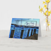 GEBURTSTAG - BRUDER - SEAGULLS, MARINA, BOOTE KARTE (Gelbe Blume)