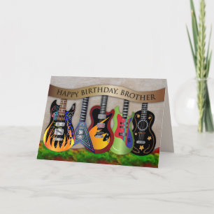 Geburtstag Bruder Sortiment von farbenfrohen Gitar Karte