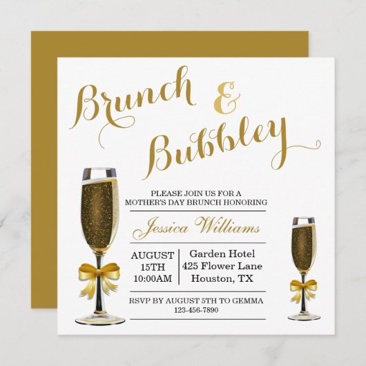 Geburtstag & Brunch Einladung (Vorne/Hinten)