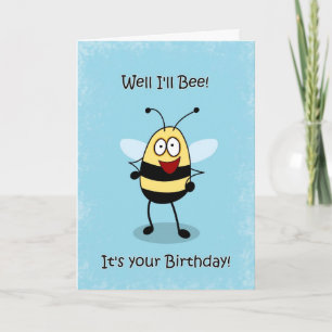 Geburtstag Buzz Funny Bumble Bee Grußkarte Karte