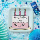 Geburtstag Cake Design Square Party Paper Plate Pappteller (Party)