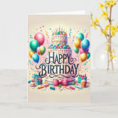 Geburtstag Cake Happy Birthday Karte (Gelbe Blume)