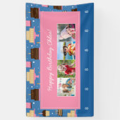 Geburtstag Cake Muster Individuelle Name + Gruß Fo Banner (Vertikal)