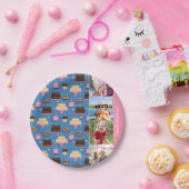 Geburtstag Cake Muster Individuelle Name + Gruß Fo Pappteller (Party)