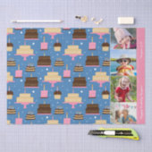 Geburtstag Cake Muster Individuelle Name + Gruß Fo Seidenpapier (Handwerk)