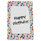 Geburtstag Cartoon Musikalische Bemerkungen Mittlere Geschenktüte (Vorderseite)