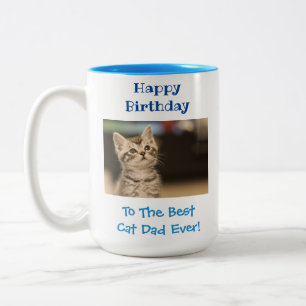 Geburtstag Cat Vater World ist das beste jemals Ni Zweifarbige Tasse