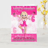 Geburtstag Cheerleader Tanzen, Sterne in Pinks Karte (Gelbe Blume)