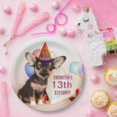 Geburtstag Chihuahua personalisierte Papierplatte Pappteller (Party)