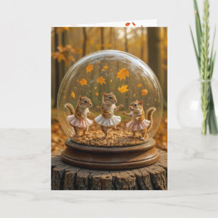 Geburtstag-Chipmunks tanzen in einer Glaskugel Karte