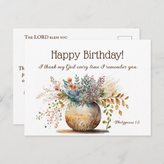 Geburtstag Christliche Bibel Verse Elegante Postkarte (Vorne/Hinten)