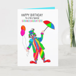 Geburtstag, Clown, Großtochter, Kaleidoskop-Gruppe Karte