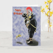 Geburtstag Clown, HappyBirthday! -Gestalted Karte (Gelbe Blume)