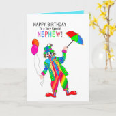 Geburtstag, Clown, Nephew, Sammlung Kaleidoskop Karte (Gelbe Blume)