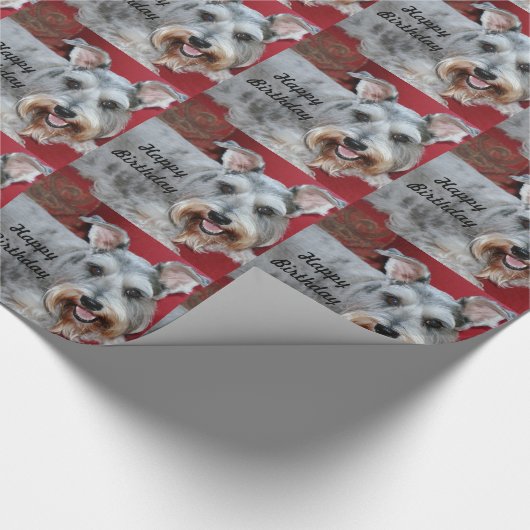 Geburtstag, Coco, der Minischnauzer, Geschenkpapier (Ecke)