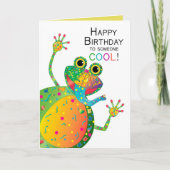 Geburtstag, COOL, Frosch, Kaleidoskop-Sammlung Karte (Vorderseite)