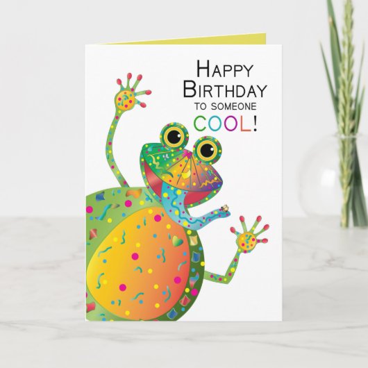 Geburtstag, COOL, Frosch, Kaleidoskop-Sammlung Karte (Vorderseite)