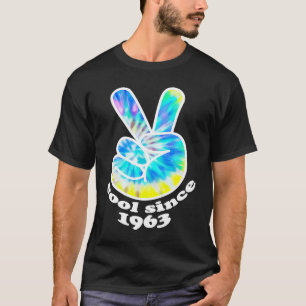 Geburtstag Cool seit 1963 Gefärbte Krawatte Friede T-Shirt
