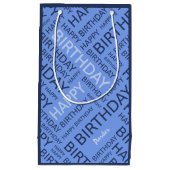 Geburtstag coole Blues individuelle Name Kleine Geschenktüte (Vorderseite)