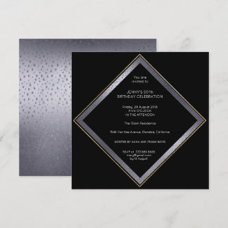 Geburtstag Corporate Party Grau Schwarz Geometric Einladung