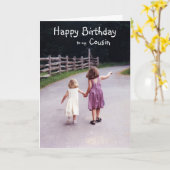 Geburtstag Cousin Anpassbare Mädchen auf der Lands Karte (Gelbe Blume)