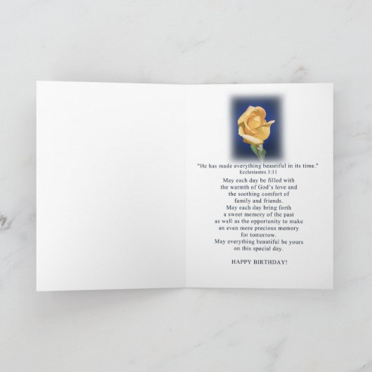 Geburtstag, Cousin, Gelber Rosenstuhl Karte (Innenseite)