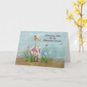 Geburtstag, Cousin, Pelikan, Blume Karte (Gelbe Blume)