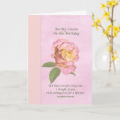 Geburtstag, Cousin, Rose des Friedens Karte (Gelbe Blume)