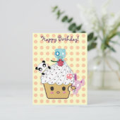 Geburtstag Cupcake Attack! Postkarte (Stehend Vorderseite)