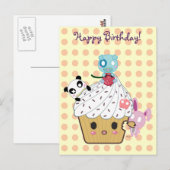 Geburtstag Cupcake Attack! Postkarte (Vorne/Hinten)