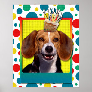 Geburtstag Cupcake - Beagle Poster