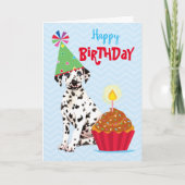 Geburtstag Cupcake Dalmatiner Card Karte (Vorderseite)