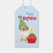 Geburtstag Cupcake English Setter Geschenktasten Geschenkanhänger (Vorderseite)