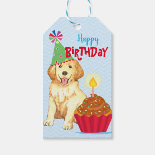 Geburtstag Cupcake Golden Retriever Geschenkanhänger