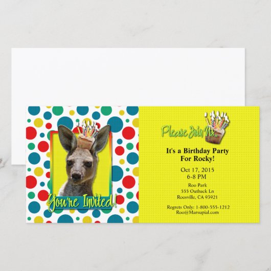 Geburtstag Cupcake - Kangaroo (Vorne/Hinten)