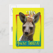 Geburtstag Cupcake - Kangaroo Einladungspostkarte (Vorne/Hinten)