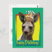Geburtstag Cupcake - Kangaroo Postkarte (Vorne/Hinten)