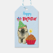 Geburtstag Cupcake Keeshond Geschenktasten Geschenkanhänger (Vorderseite)