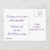 Geburtstag Cupcake Leckerei Überraschung Einladungspostkarte (Rückseite)