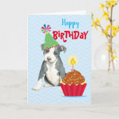 Geburtstag Cupcake Pit Bull Karte (Gelbe Blume)
