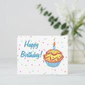 Geburtstag Cupcake Postkarte (Stehend Vorderseite)