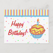 Geburtstag Cupcake Postkarte (Vorderseite)