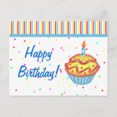 Geburtstag Cupcake Postkarte (Vorderseite)