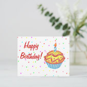 Geburtstag Cupcake Postkarte (Stehend Vorderseite)