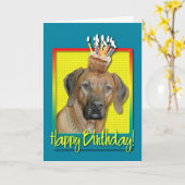 Geburtstag Cupcake - Rhodesian Ridgeback Karte (Gelbe Blume)