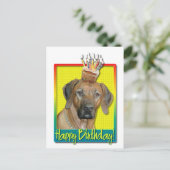 Geburtstag Cupcake - Rhodesian Ridgeback Postkarte (Stehend Vorderseite)