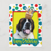 Geburtstag Cupcake - Saint Bernard - Mae Postkarte (Vorderseite)