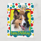 Geburtstag Cupcake - Sheltie Postkarte (Vorderseite)